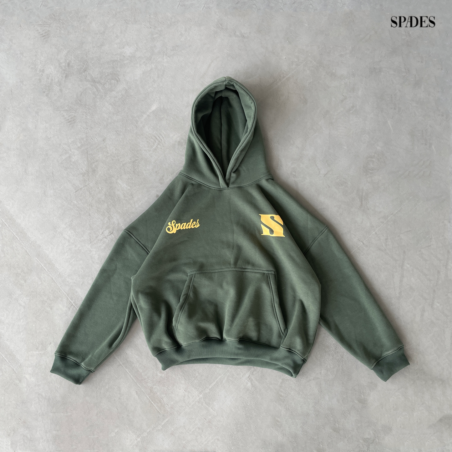 Spades Bold Forest Boxy Hoodie Moss