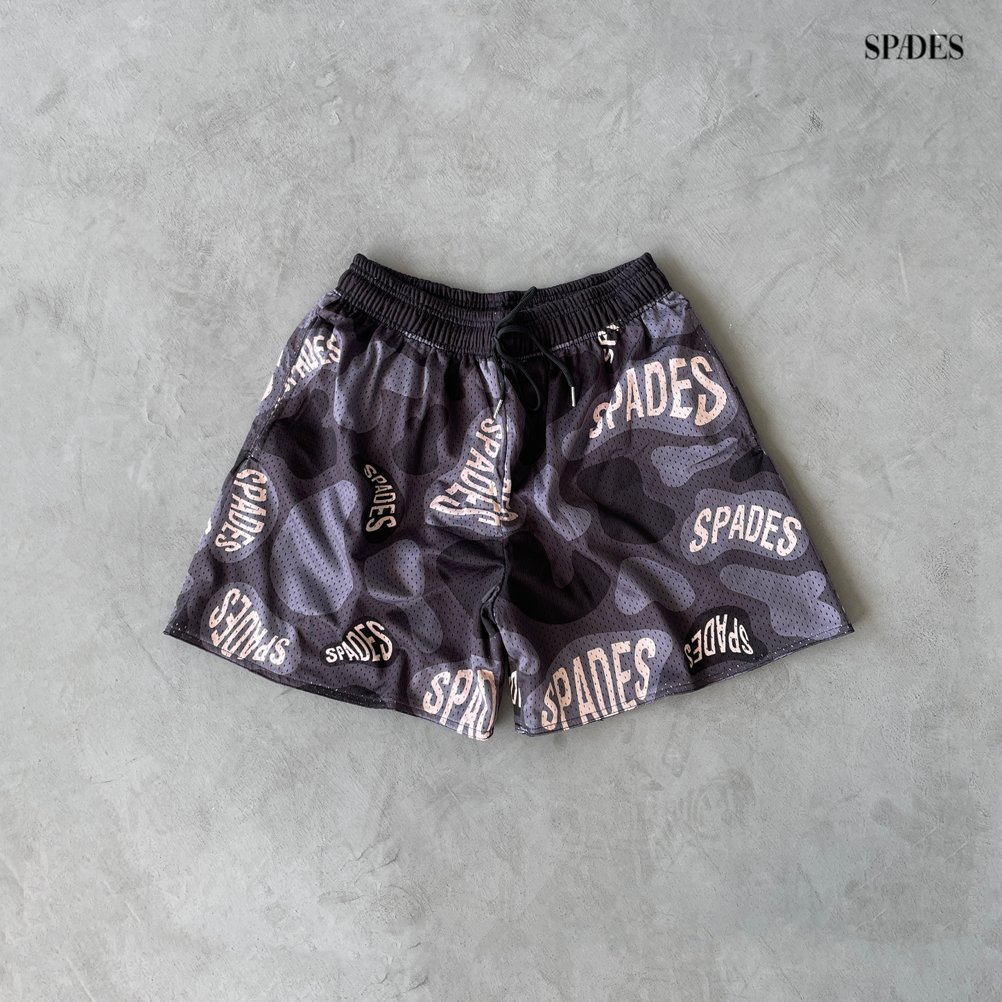Spades Bet Smart Black Mesh Shorts