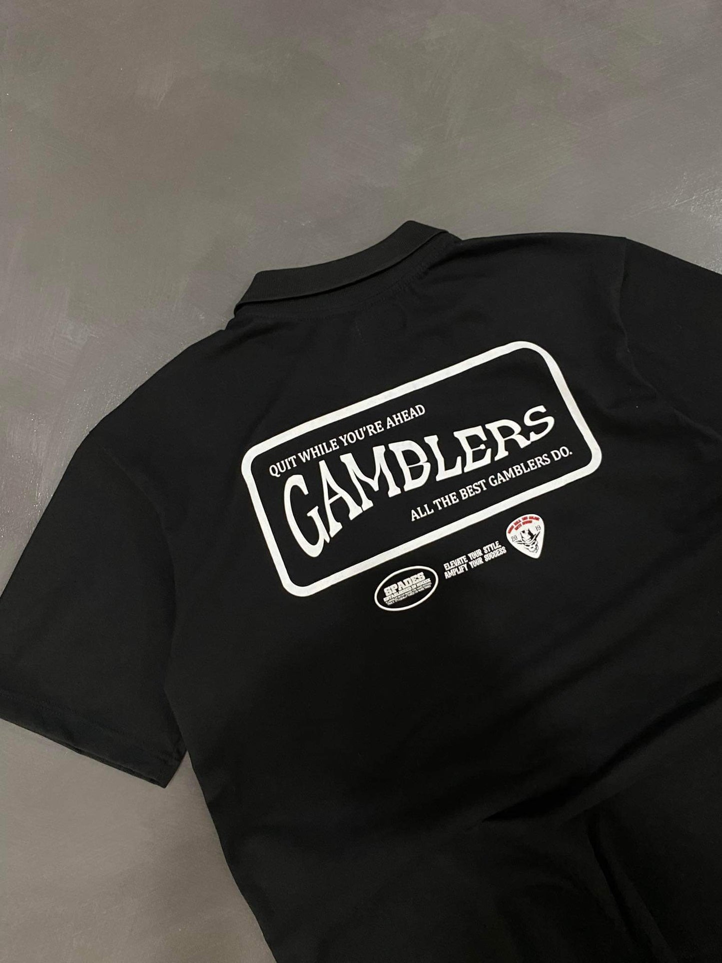 Spades Quarter Zip Polo All The Best Black
