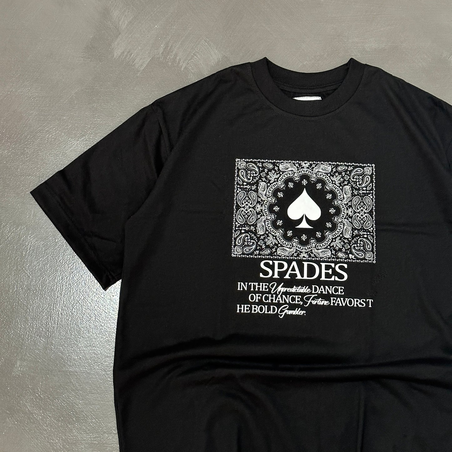 Spades Bold Gambler Black T-shirt