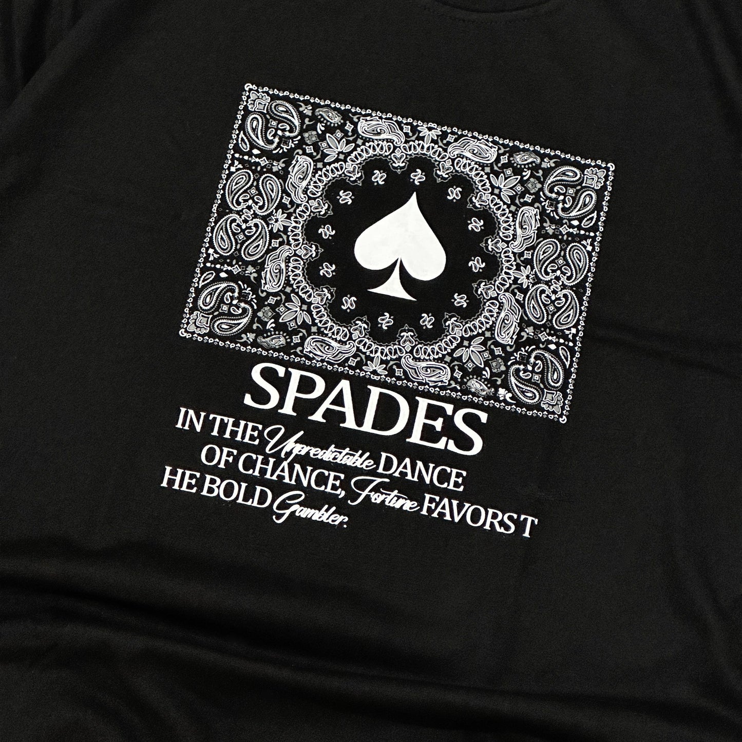Spades Bold Gambler Black T-shirt