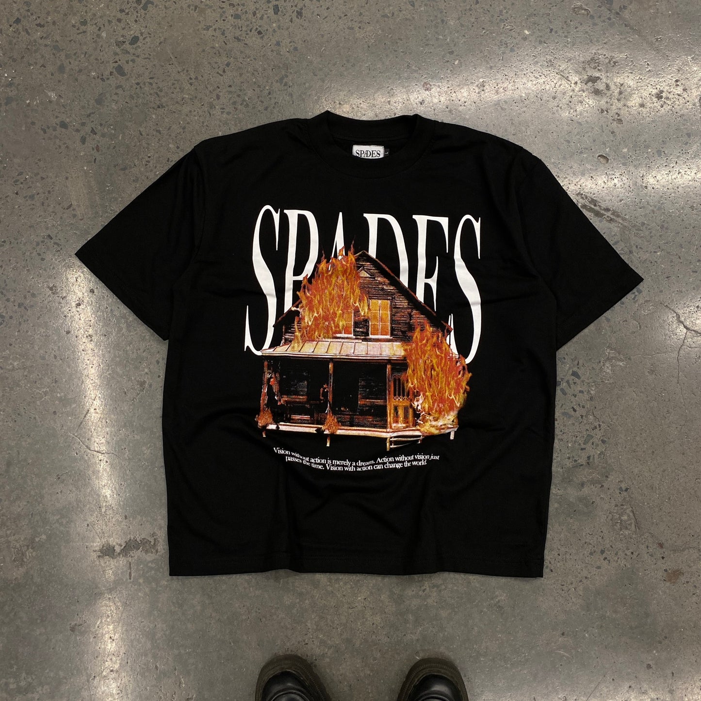 Spades Fiery Fate Black Boxy Crop T-shirt