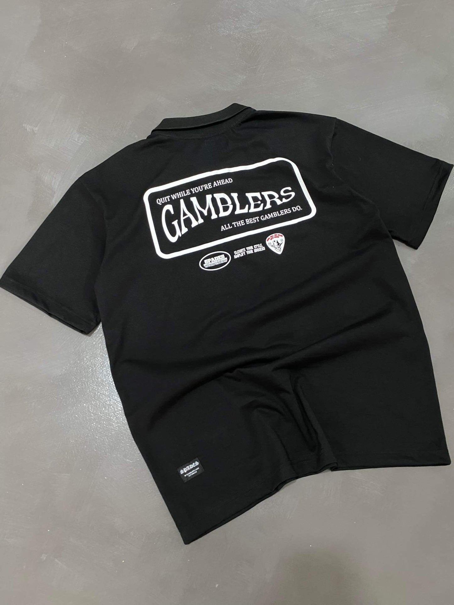 Spades Quarter Zip Polo All The Best Black