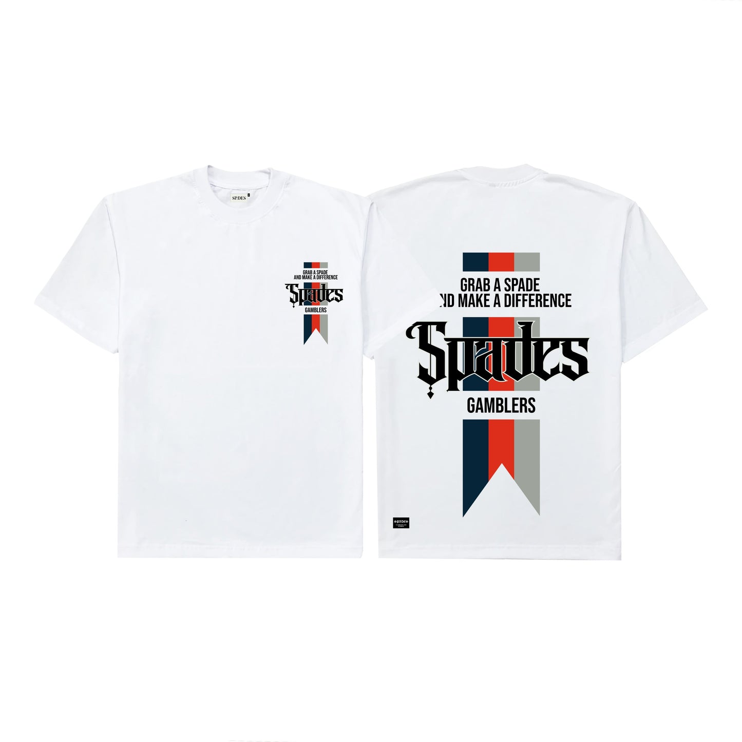 Spades Winners Flag Boxy Tee White