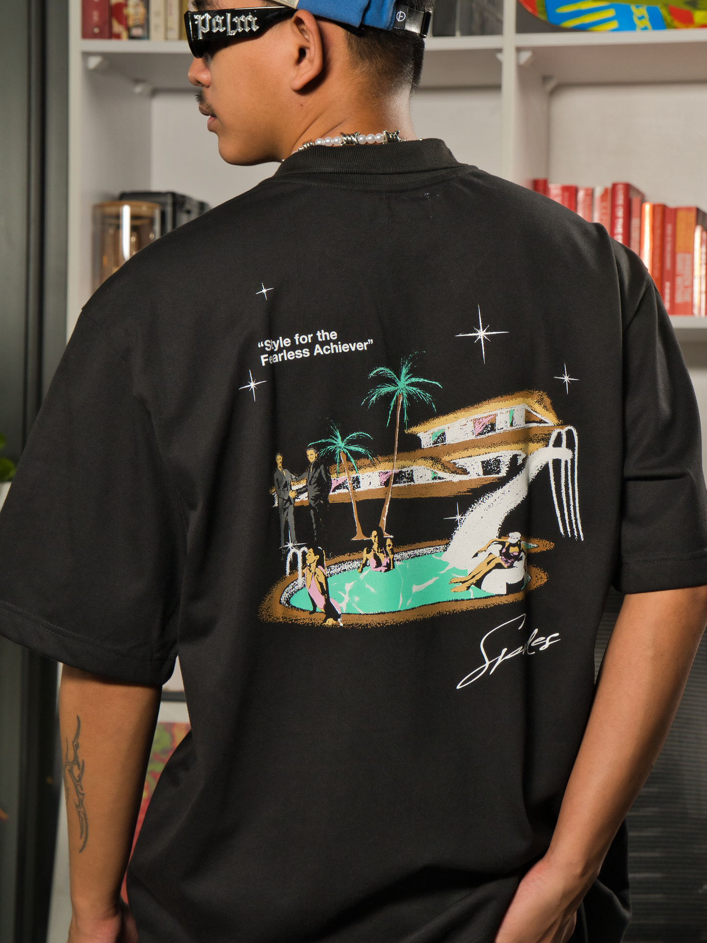 Spades Quarter Zip Polo Fearless Achiever Black