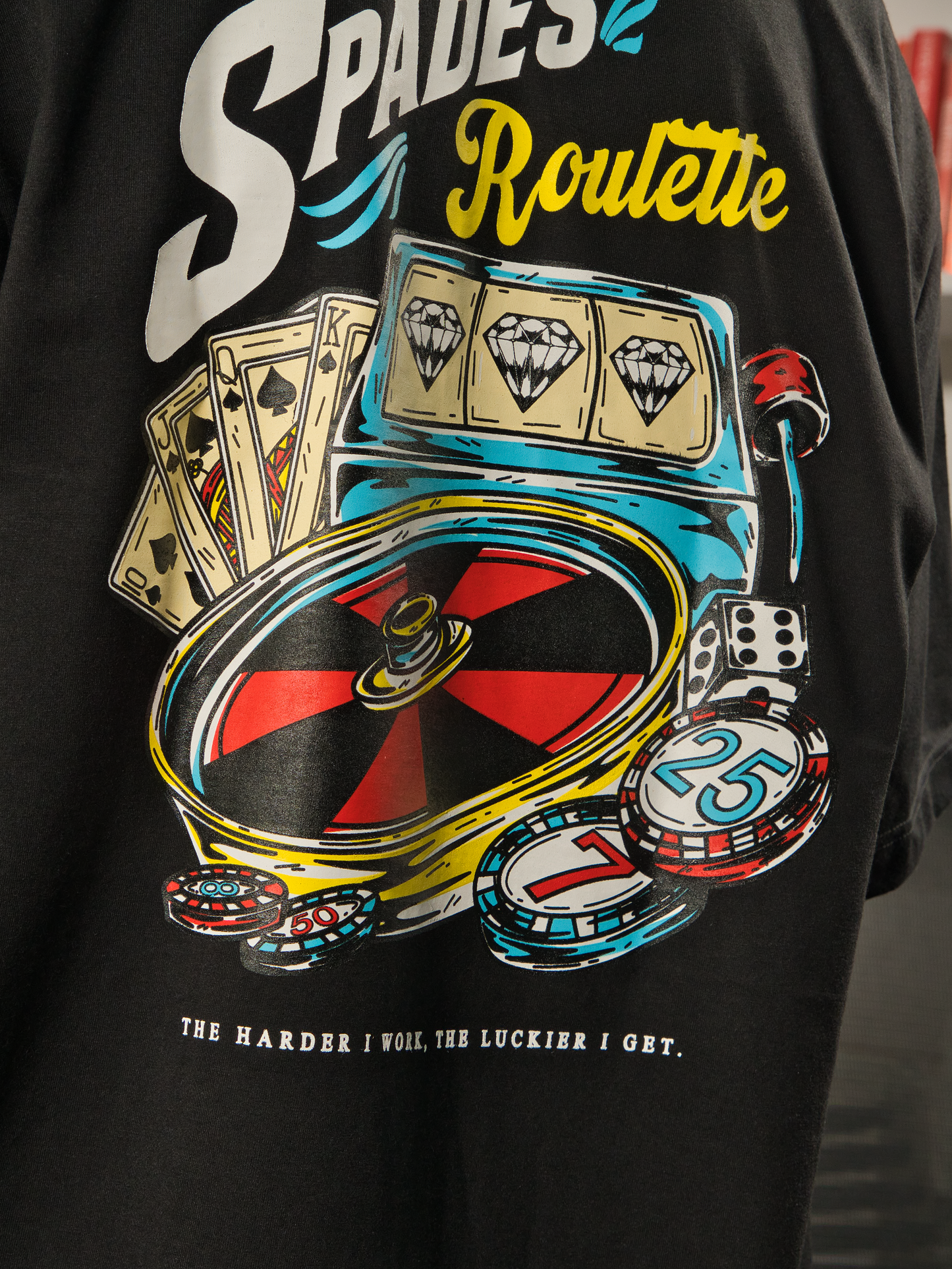 Spades Quarter Zip Polo Roulette Black