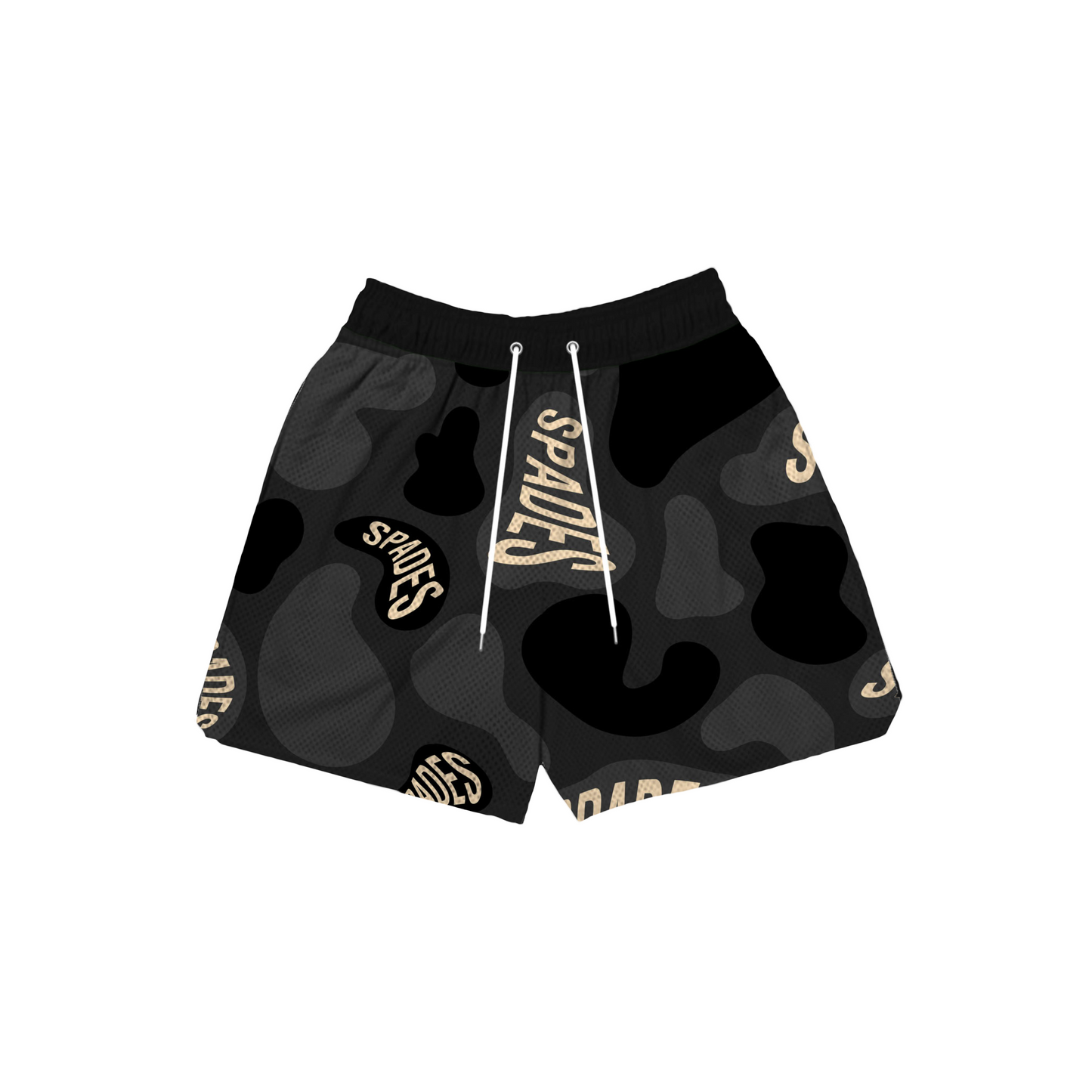 Spades Bet Smart Black Mesh Shorts