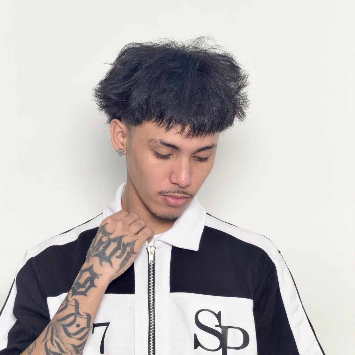 Spades High Velocity Full Zip Polo Black