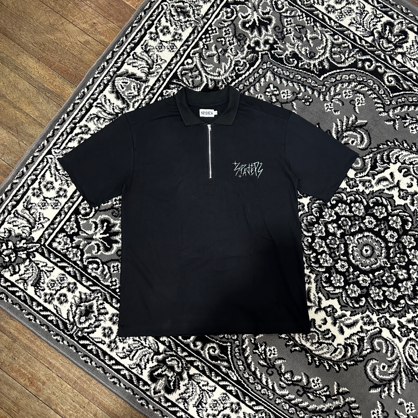 Spades Quarter Zip Polo Fearless Achiever Black