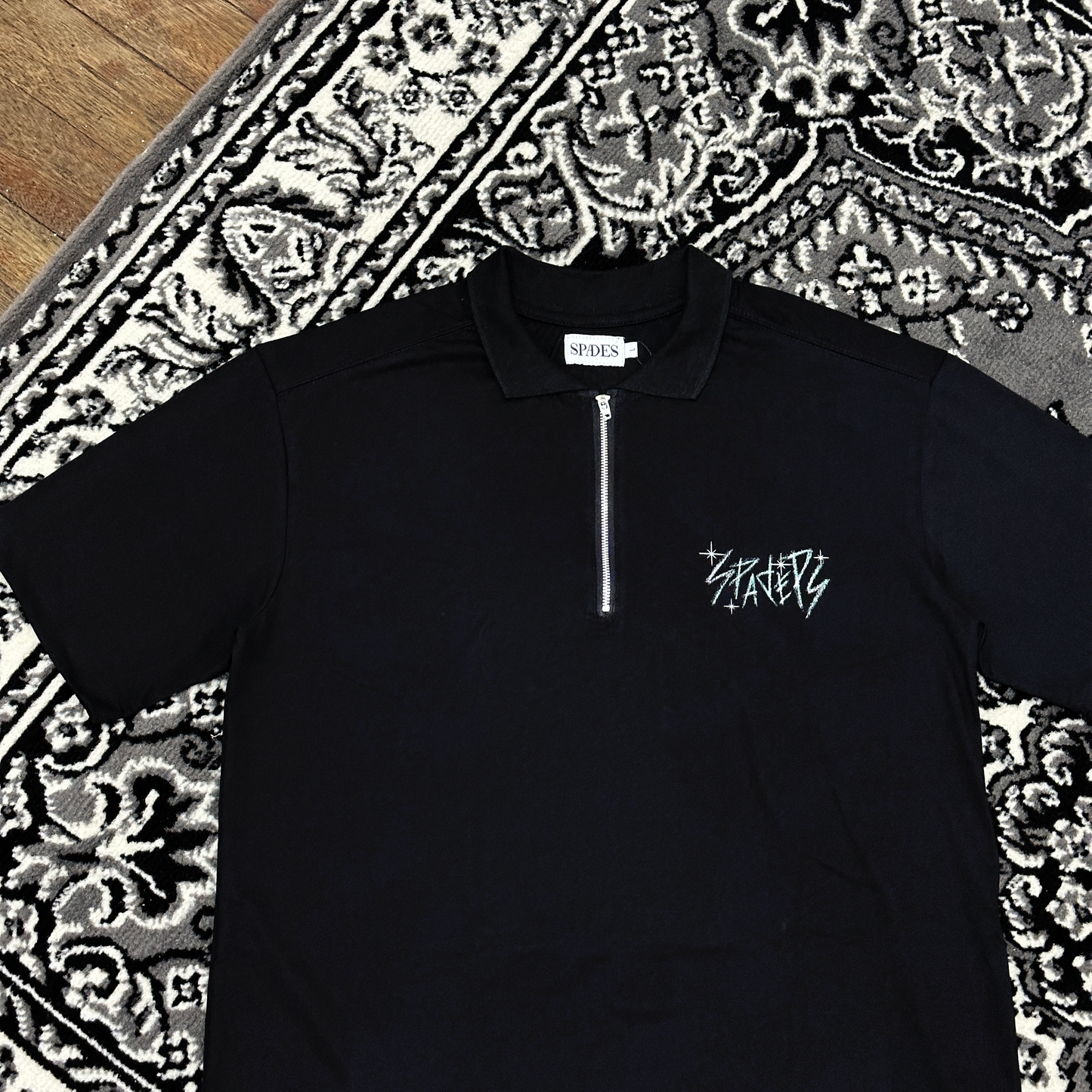 Spades Quarter Zip Polo Fearless Achiever Black