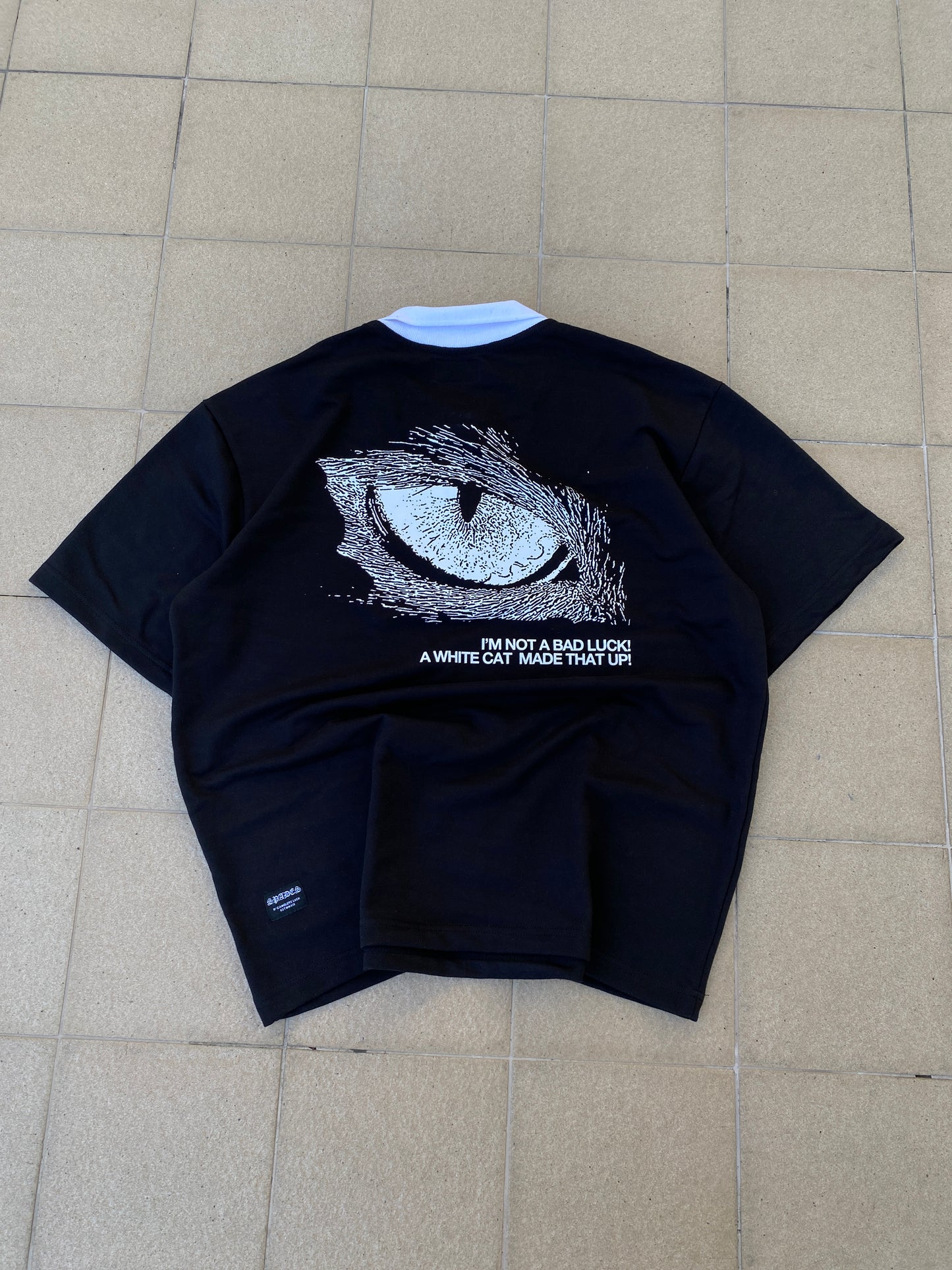 French Terry Quarter Zip Polo Crop Visionaries Black