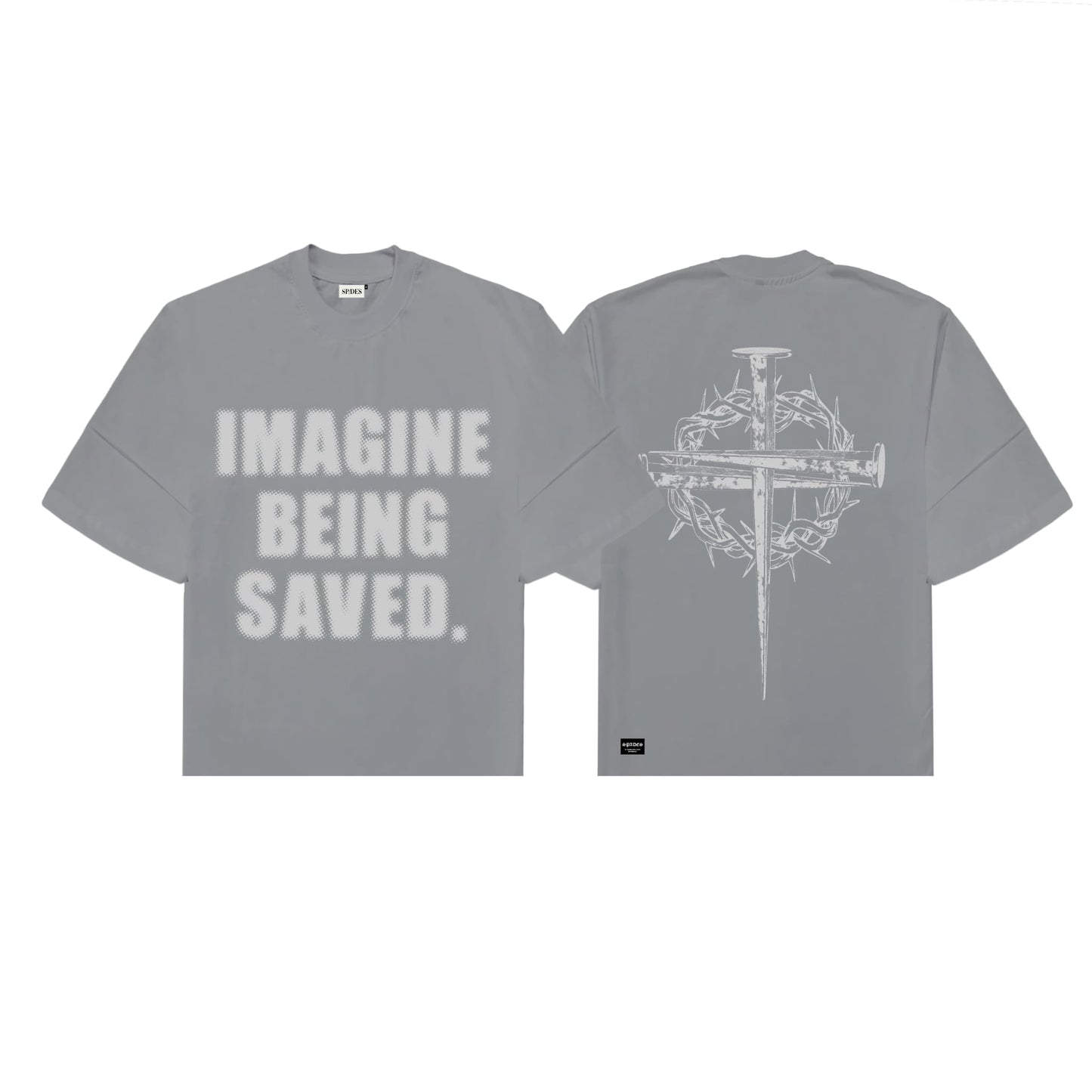 Thorn and Grace Boxy Crop Tee Gray