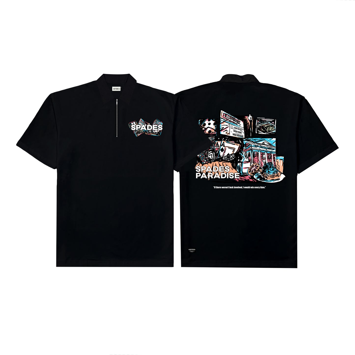 Spades Quarter Zip Polo Gamblers Paradise