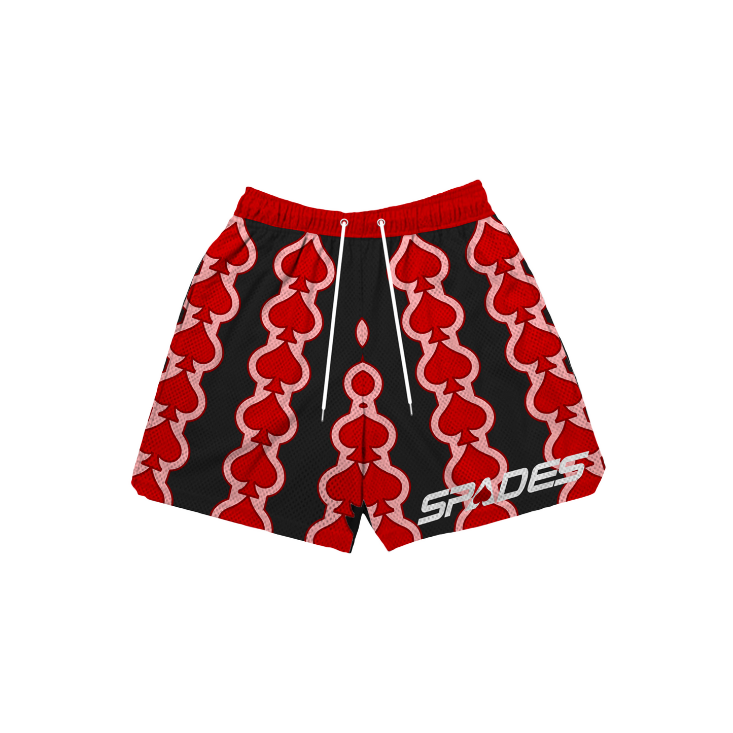 Spades Red Wave Mesh Shorts