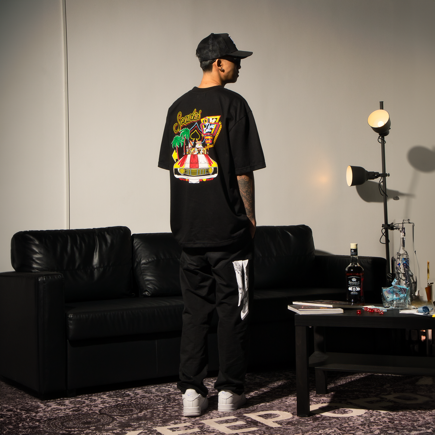 Spades City Night Casino Black T-shirt