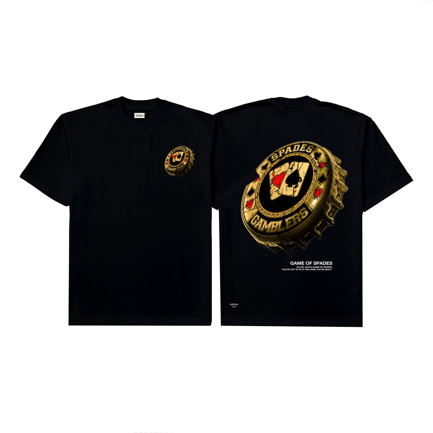Spades Golden Cap Boxy Tee Black