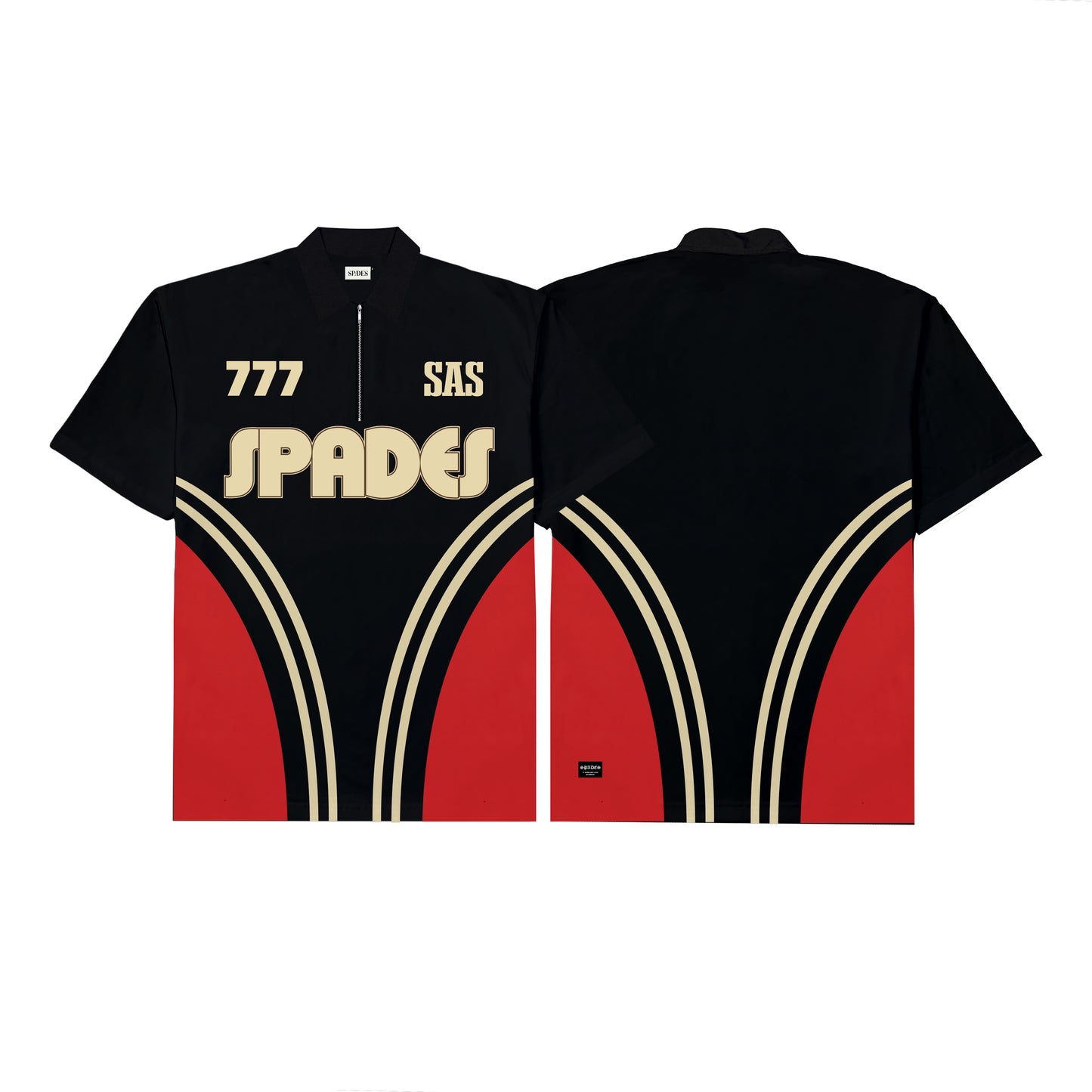 Quarter Zip Polo Crop Metro Surge Black
