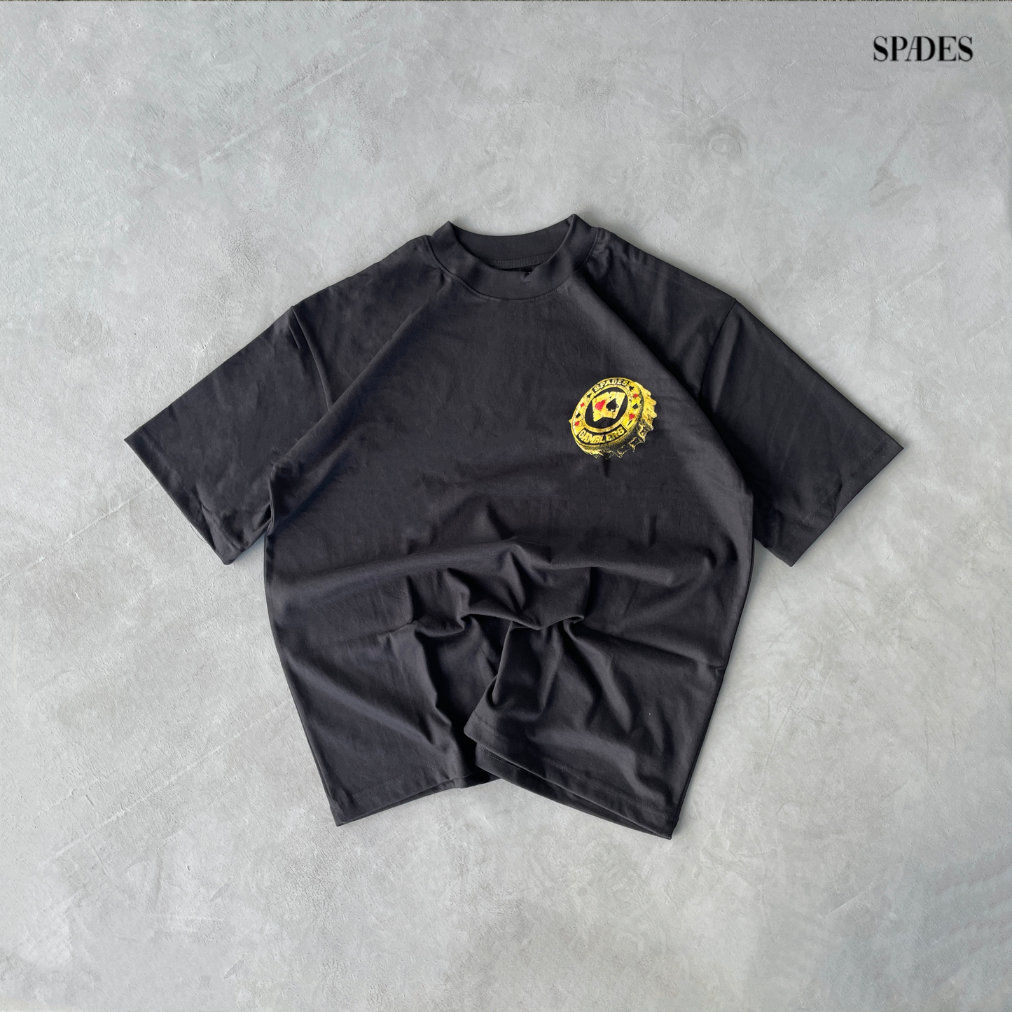 Spades Golden Cap Boxy Tee Black