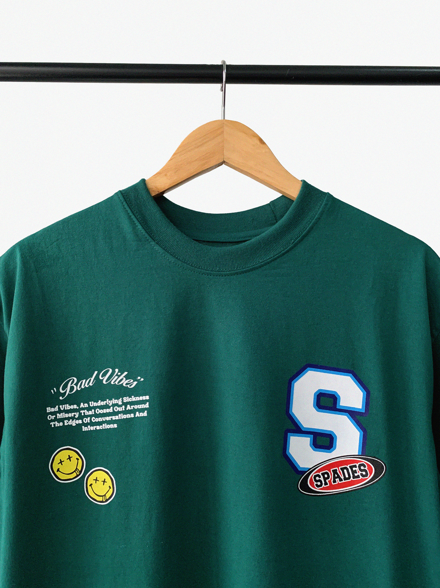 Spades Bad Vibes Bayberry Green T-shirt