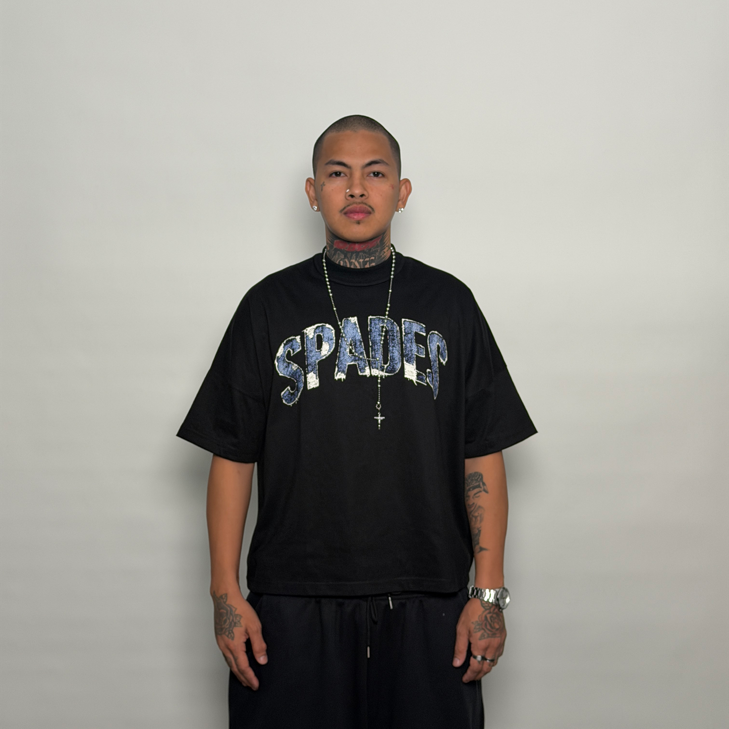 Spades Denim Boxy Crop Tee