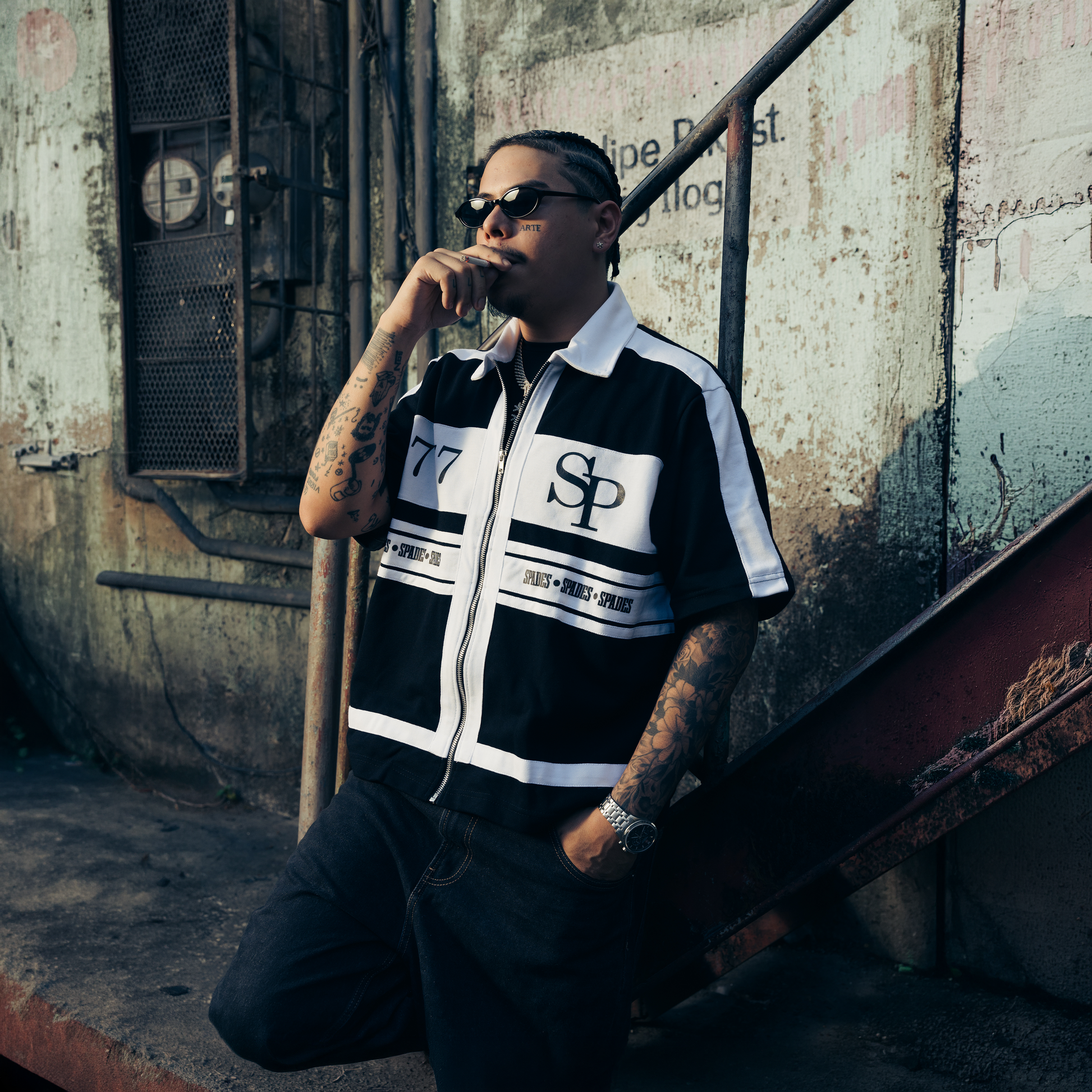 Spades High Velocity Full Zip Polo Black SPADES