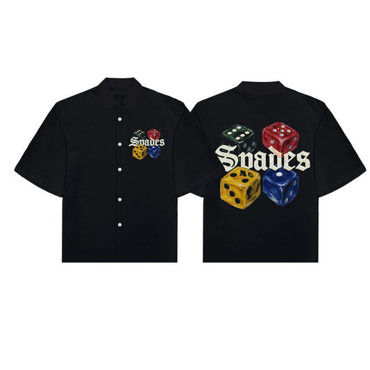 Spades Tetrachrome Dice Boxy Crop Polo SPADES