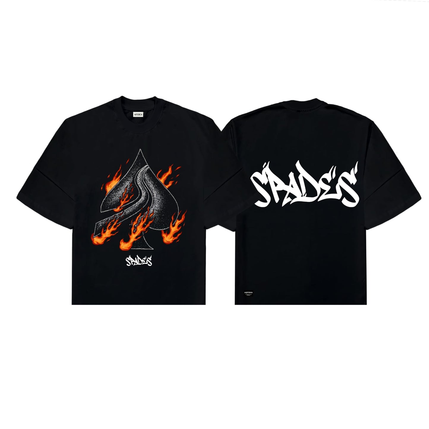 Spades Ace on Fire Boxy Crop Tee
