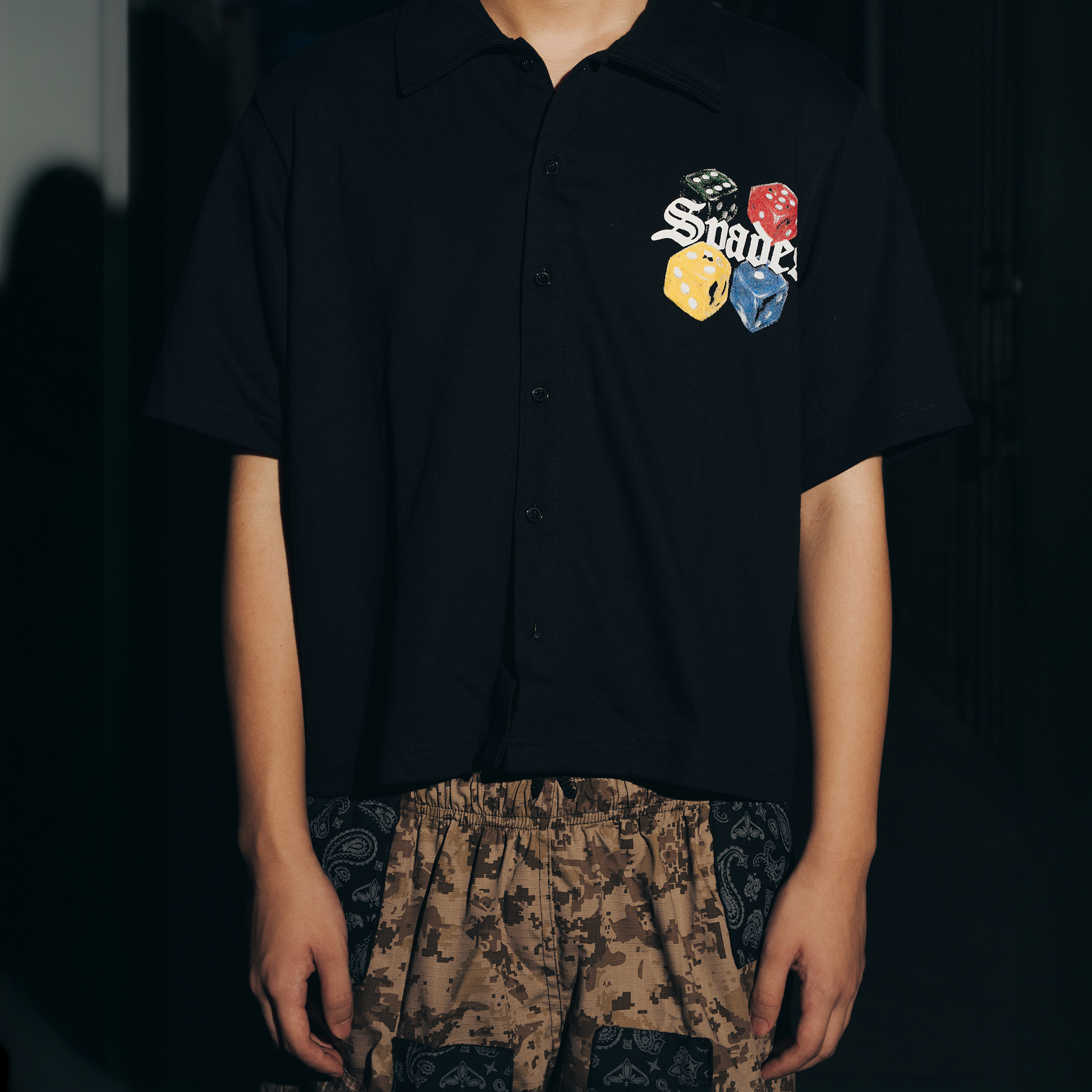 Spades Tetrachrome Dice Boxy Crop Polo SPADES