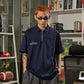 Spades Quarter Zip Polo Welcome Gamblers Navy Blue