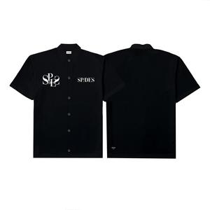 Spades Spades Monochrome Majesty Full Button Polo Box Black