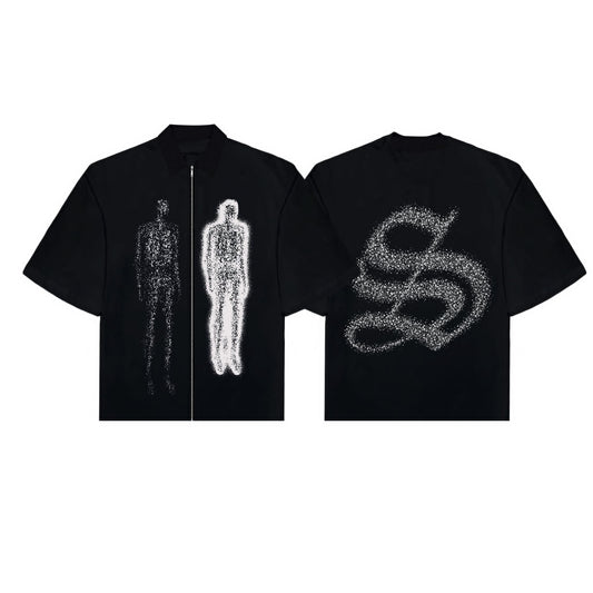 Spades Shadow Serpent Boxy Crop Polo Pique