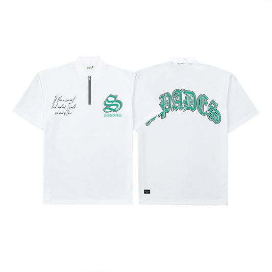 Spades Quarter Zip Polo Bigger Wins White