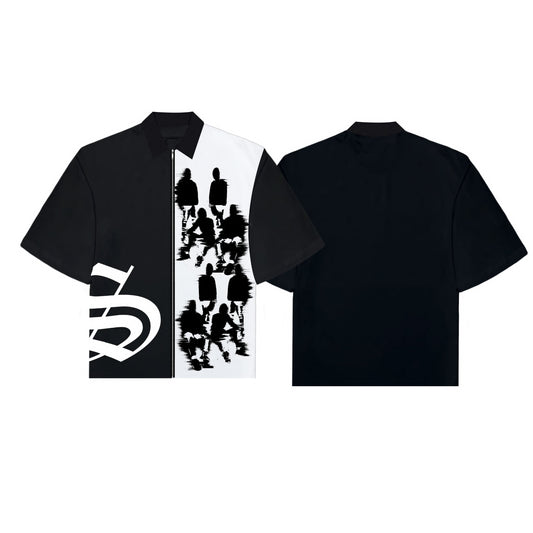 Spades Distorted Crew Boxy Crop Polo Pique