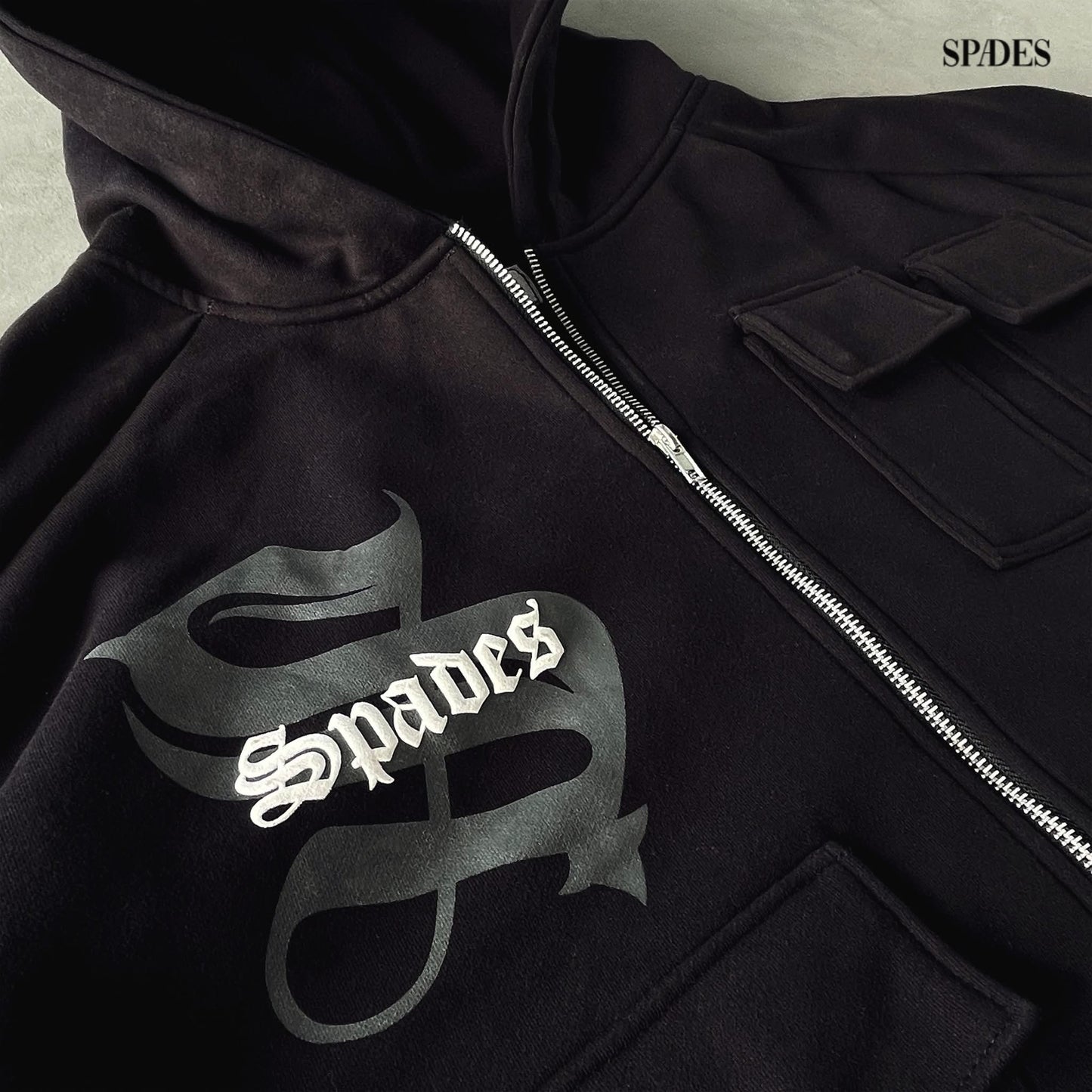 Spades Better Than Yesterday Tactical Zip-Up Boxy Hoodie