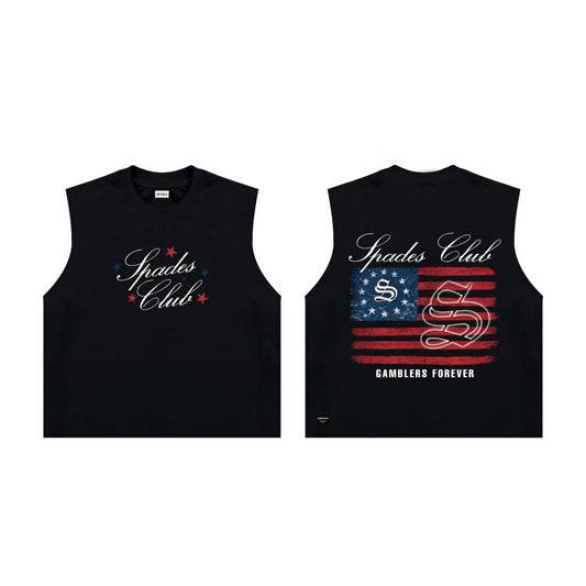 Spades Republic Club Boxy Crop Tee Sleeveless
