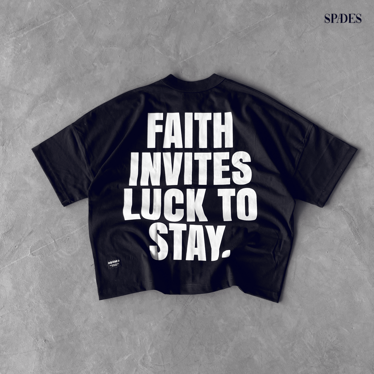 Shattered Faith Boxy Crop Tee Black