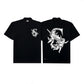 Angelic Descent Polo Boxy Crop Black French Terry