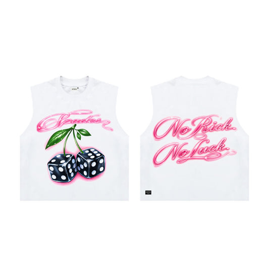 Spades Cherry Roll Boxy Crop Tee Sleeveless