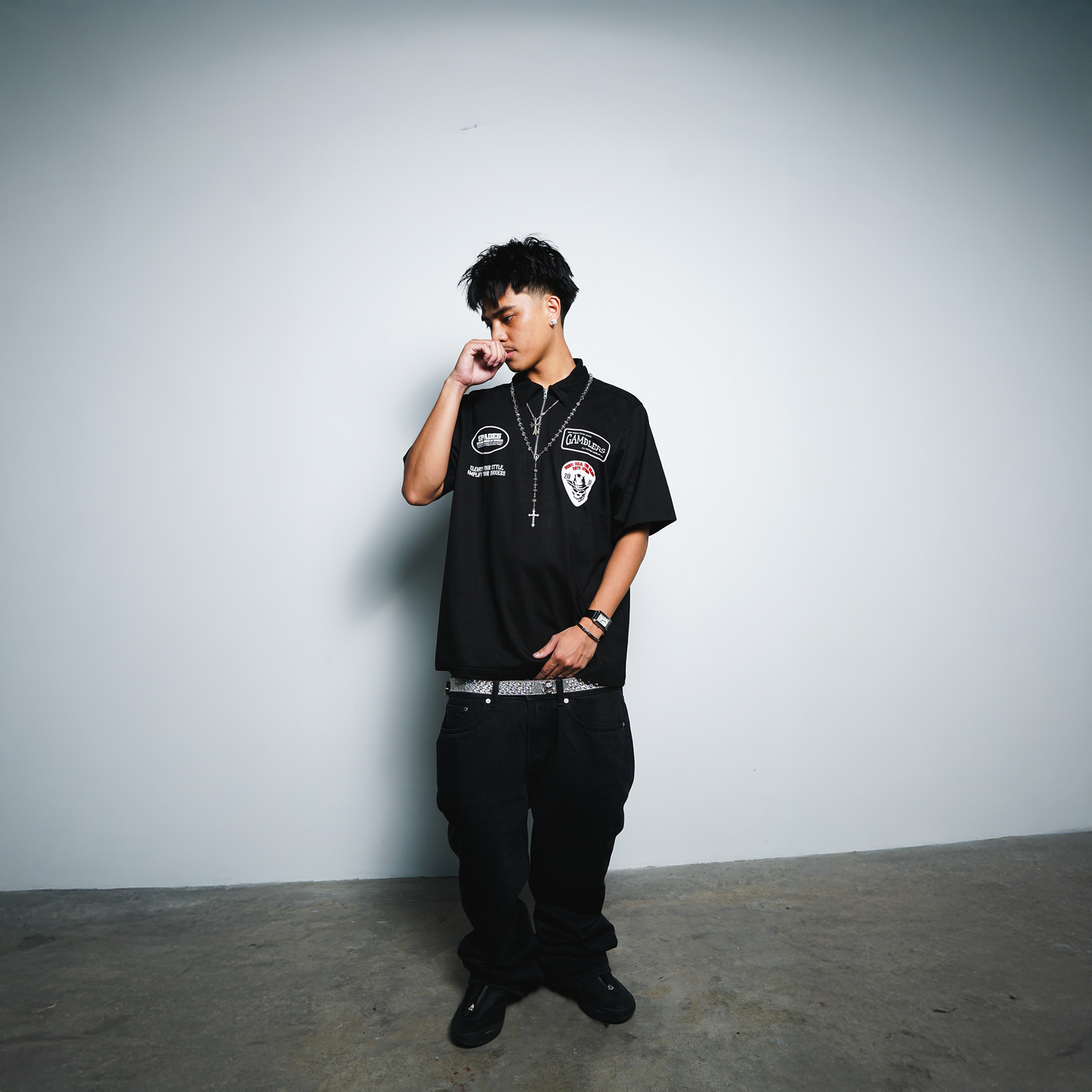 Spades Quarter Zip Polo All The Best Black