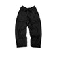 Spades Side Wide Raw Edge Black Pants