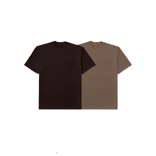 Spades Plain Oversized Pocket Tee - Choco, Mocha