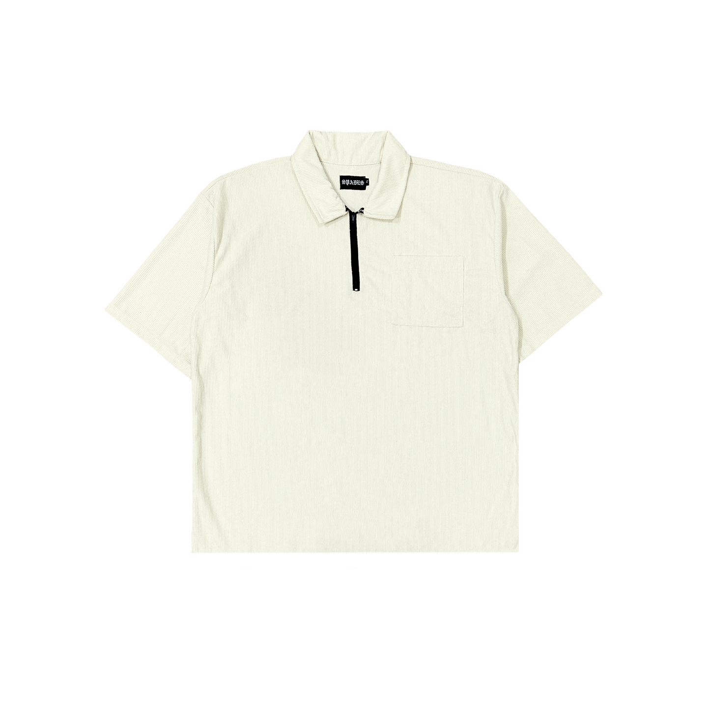 Spades Zip Polo Shirt in Corduroy Cream – SPADES