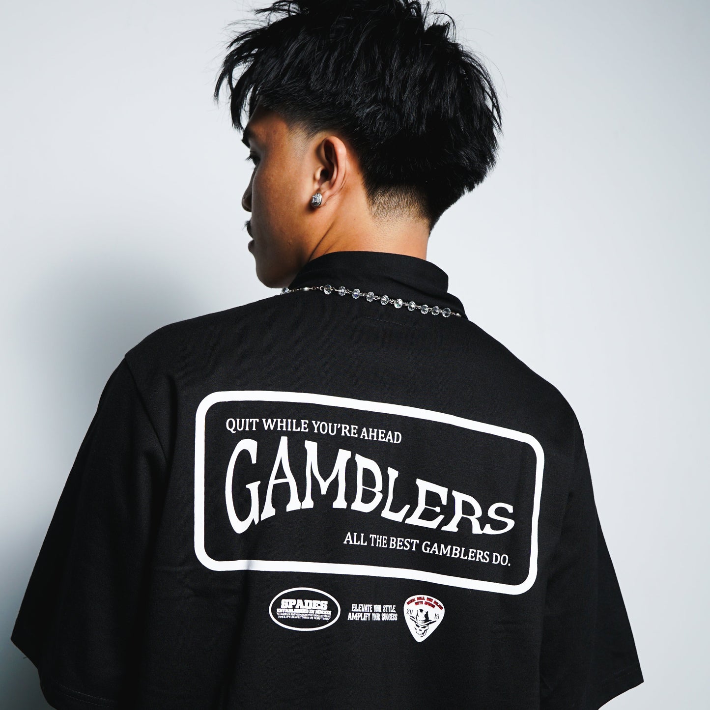 Spades Quarter Zip Polo All The Best Black