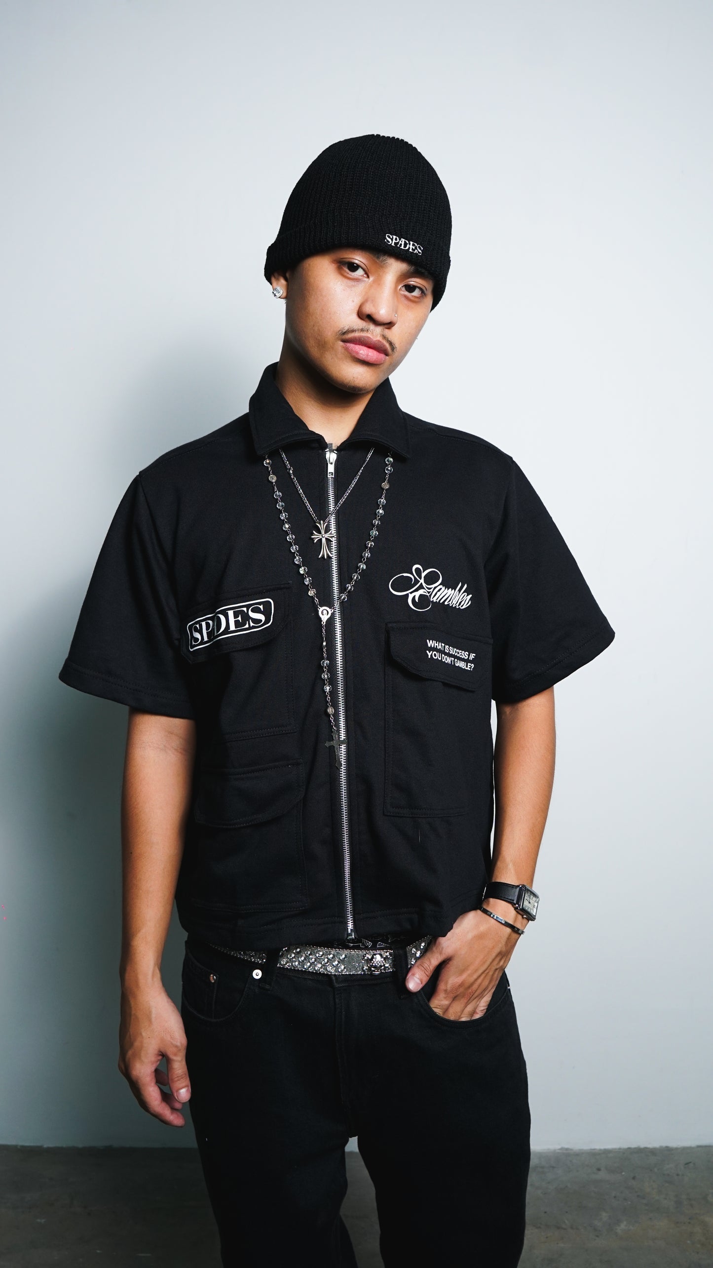 Spades High Stakes Utility Full Zip Polo