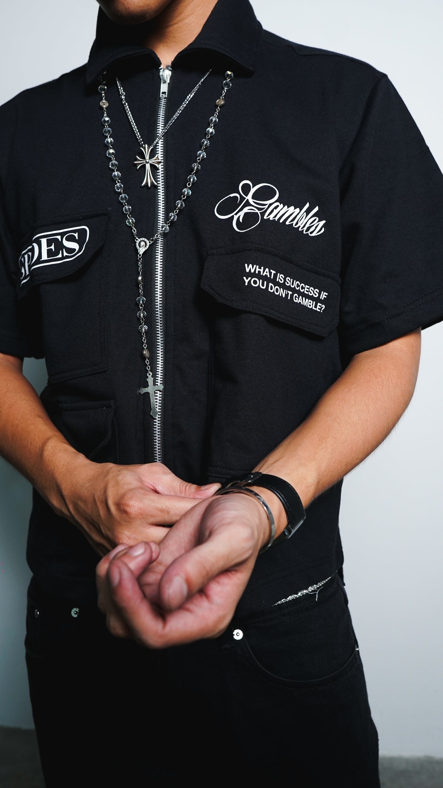 Spades High Stakes Utility Full Zip Polo