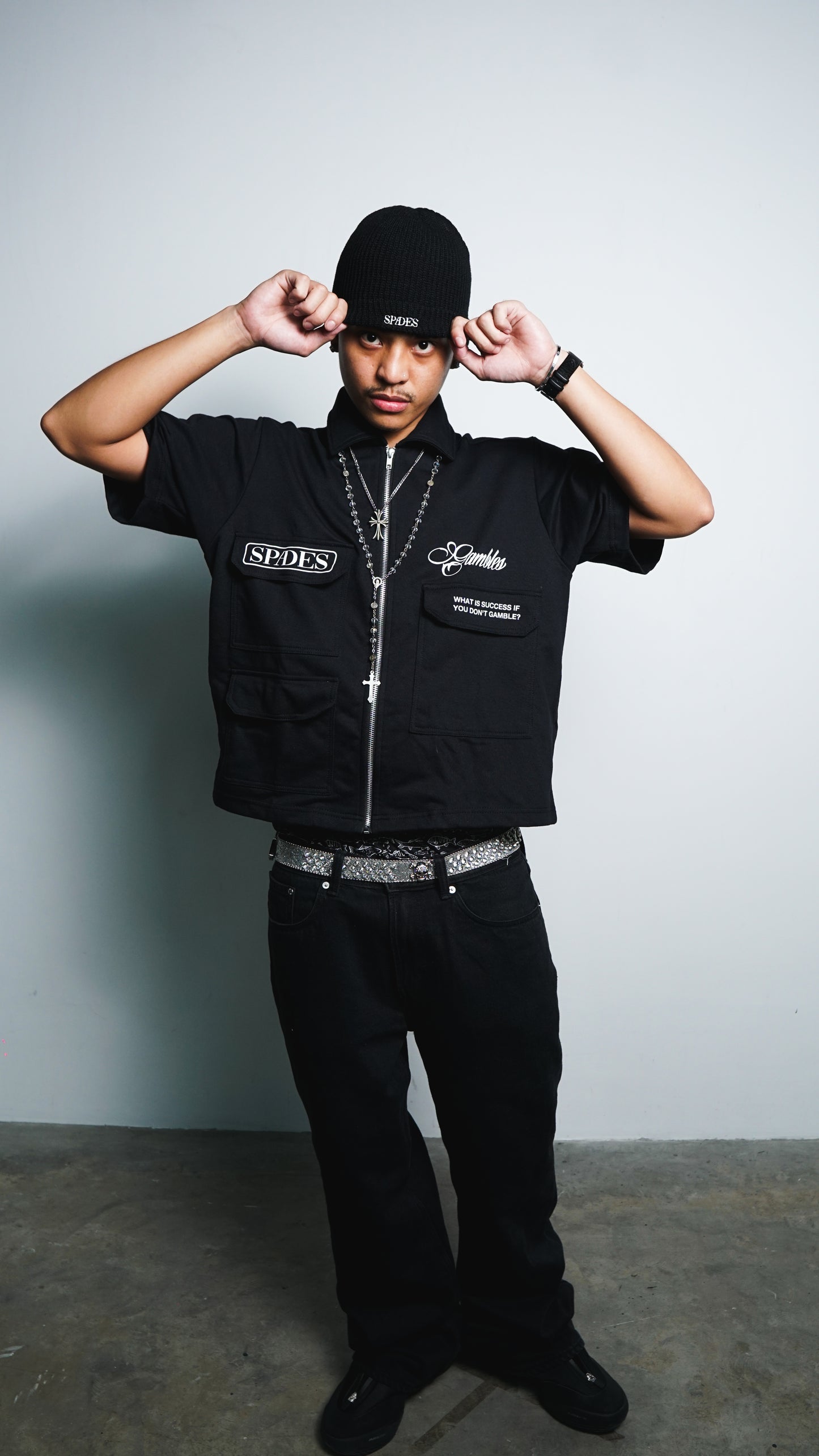 Spades High Stakes Utility Full Zip Polo