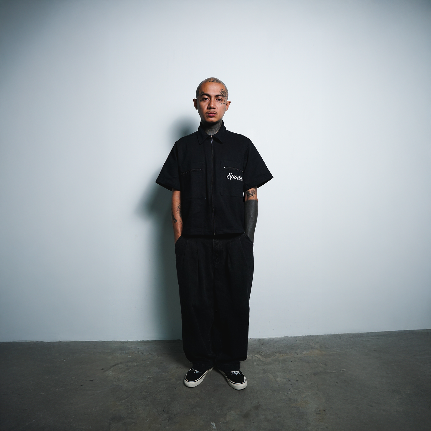 Gamblers Club Polo Boxy Crop Black French Terry