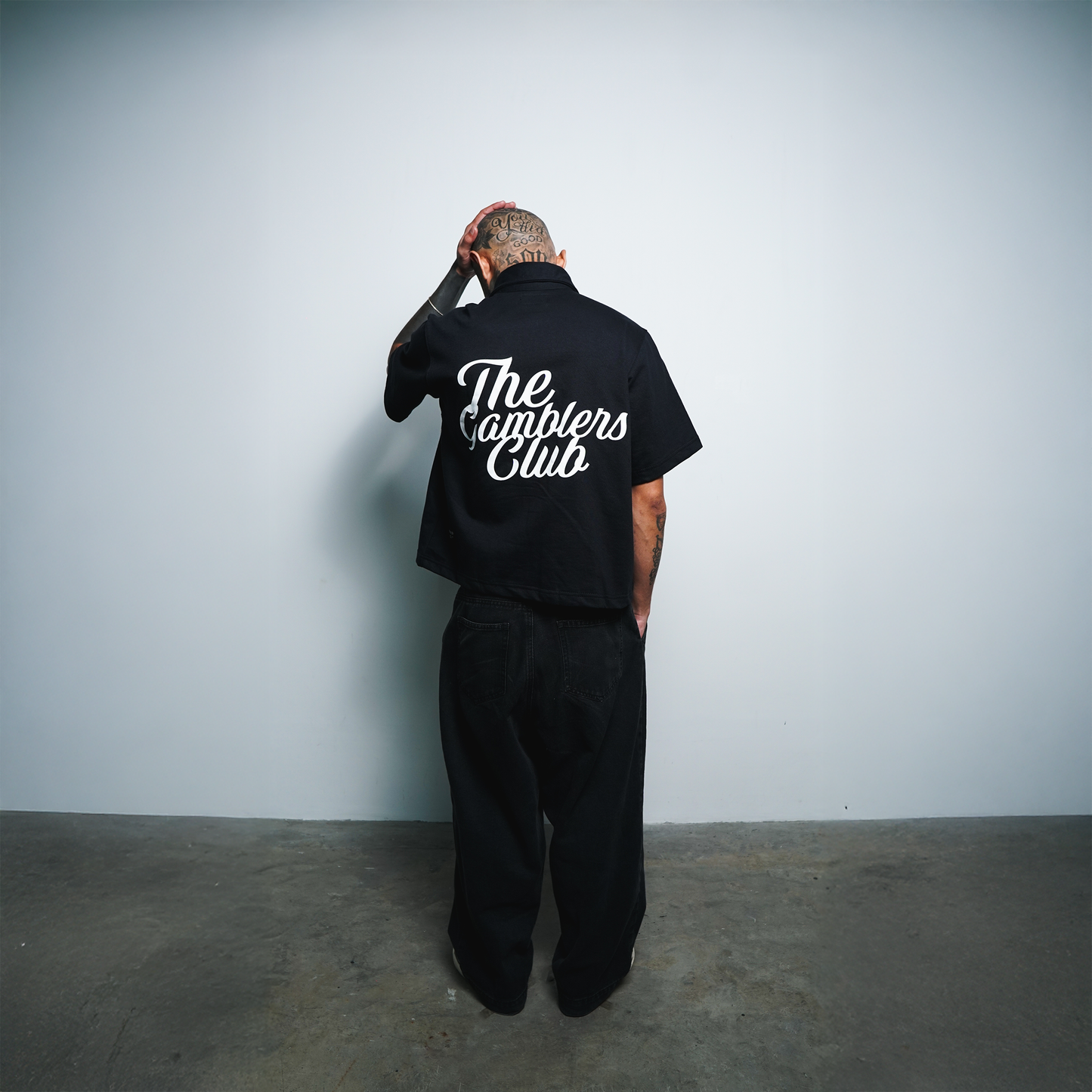 Gamblers Club Polo Boxy Crop Black French Terry