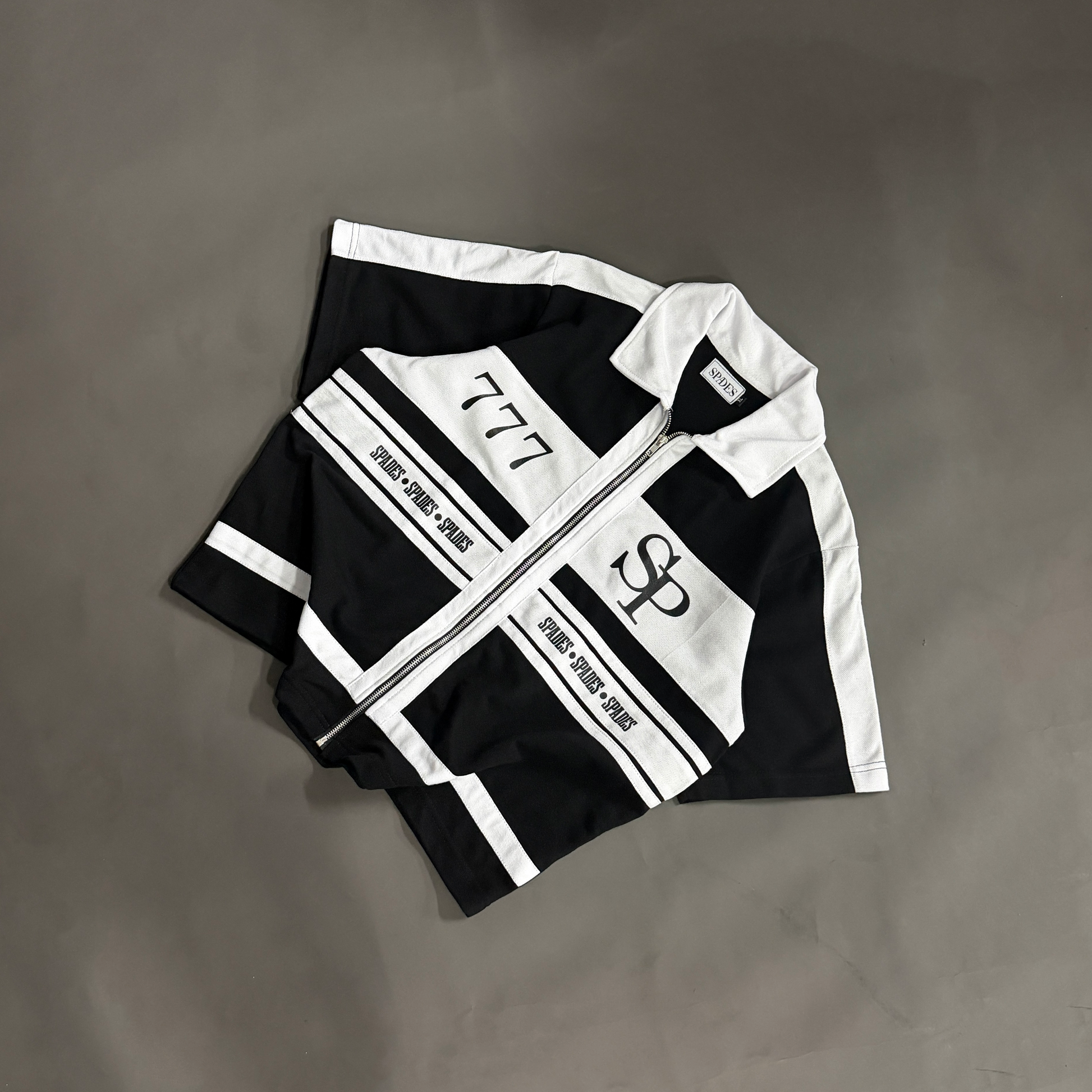 Spades High Velocity Full Zip Polo Black SPADES