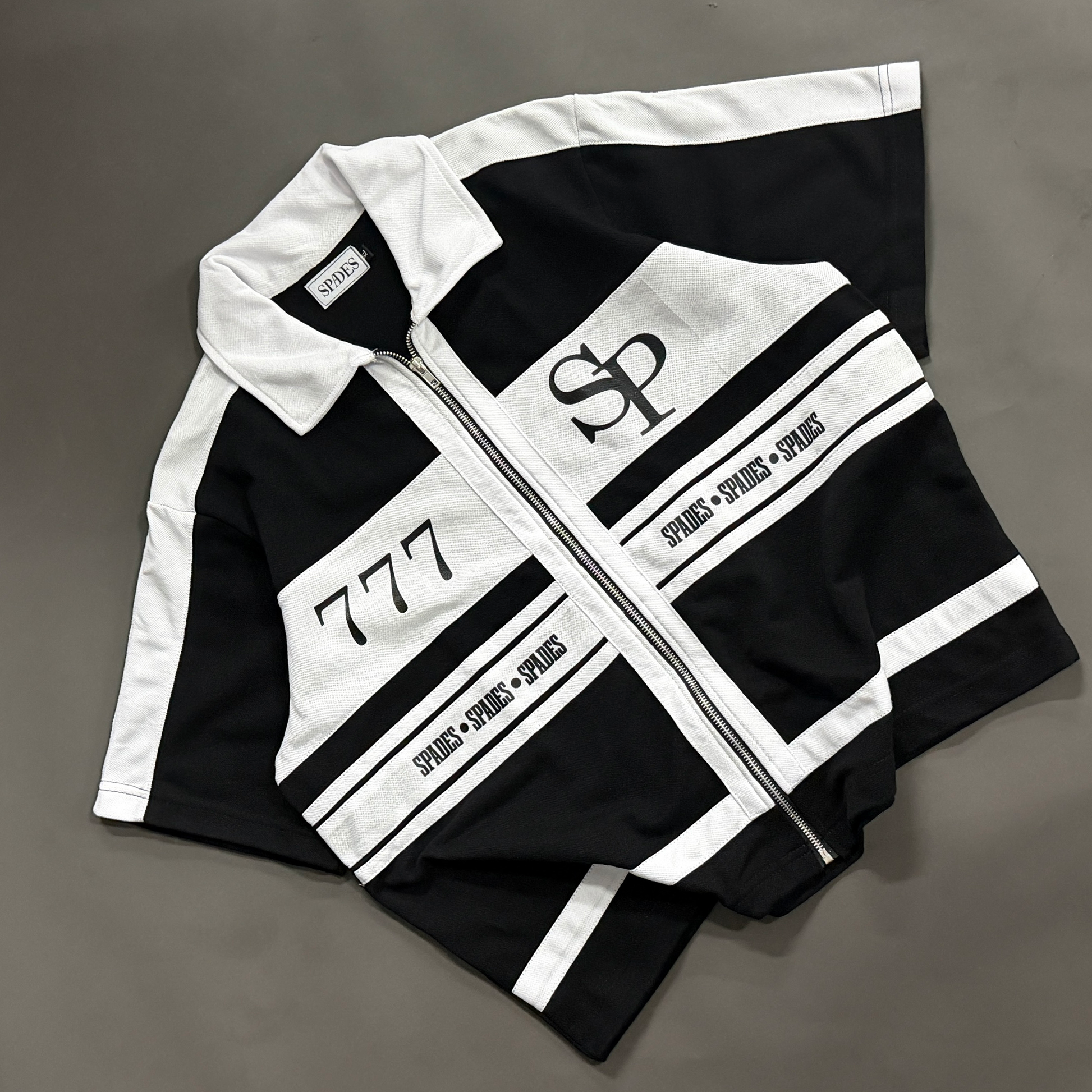 Spades High Velocity Full Zip Polo Black SPADES